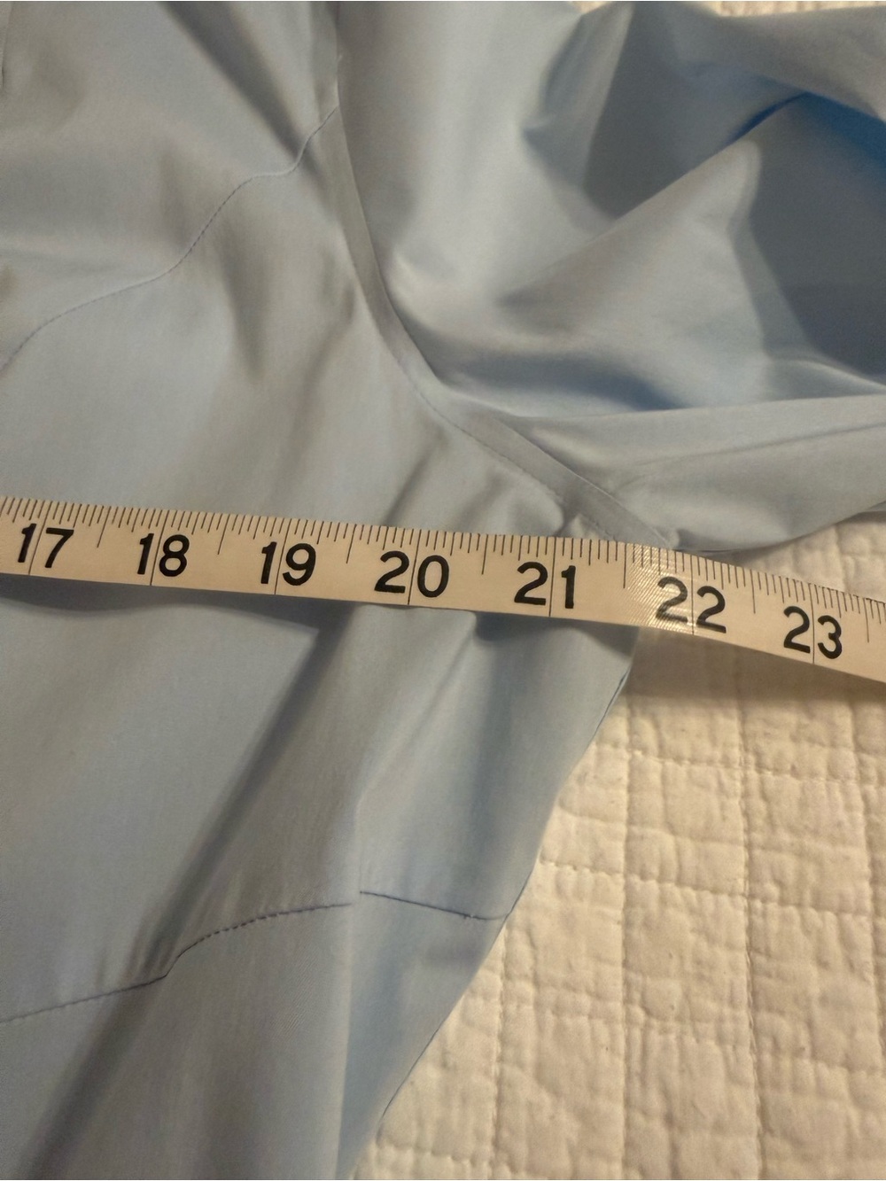 Foxcroft Pale Blue Mandarin Collar Tunic - Picture 6 of 7